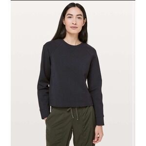 Black Lululemon On-Track‎ Crewneck Athletic Athleisure